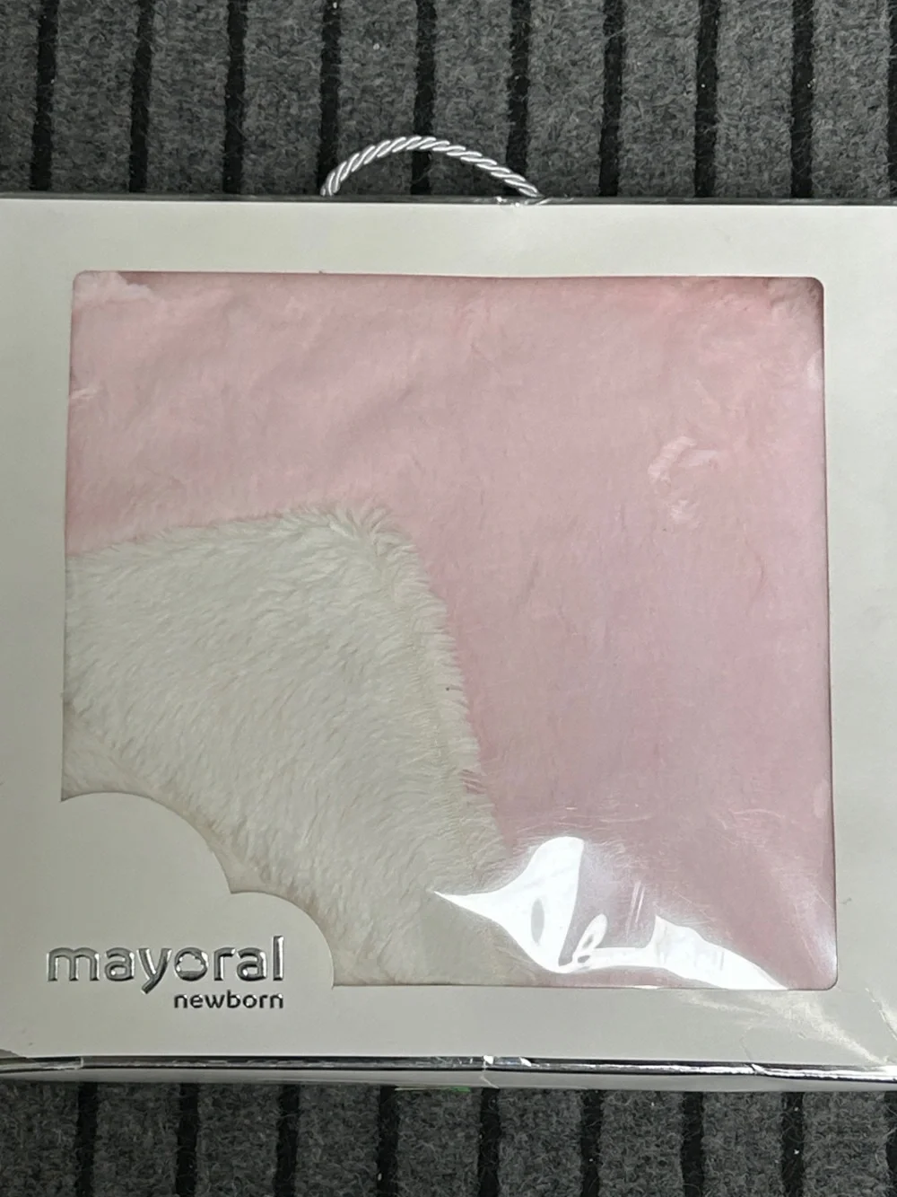 Mayoral Pink and Cream Super Soft Plush Newborn Baby Blanket. NWT